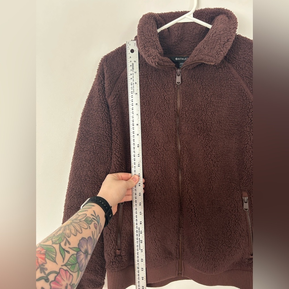 Athleta Coat Womens M Brown Full Zip Sherpa Tugga Jacket - Picture 2 of 12